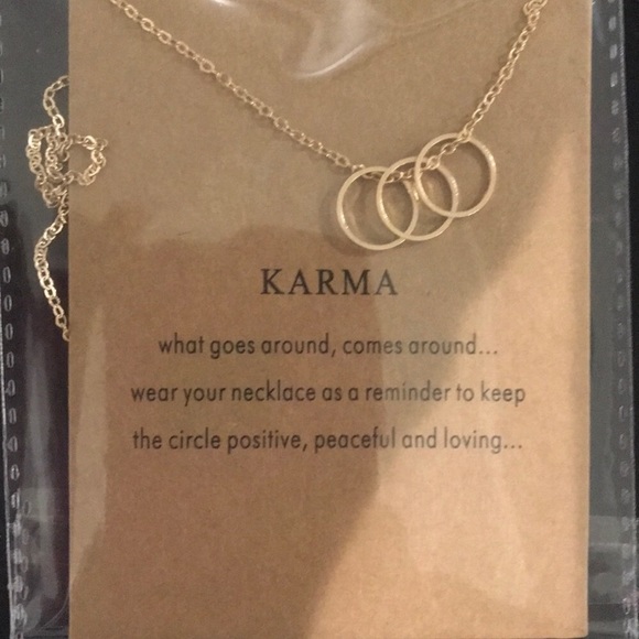 3/$20 Karma necklace 3 rings gold plated rings - Picture 3 of 3